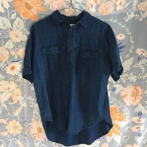 JCREW - DARK BLUE CHAMBRAY SHIRT - SIZE XSMALL